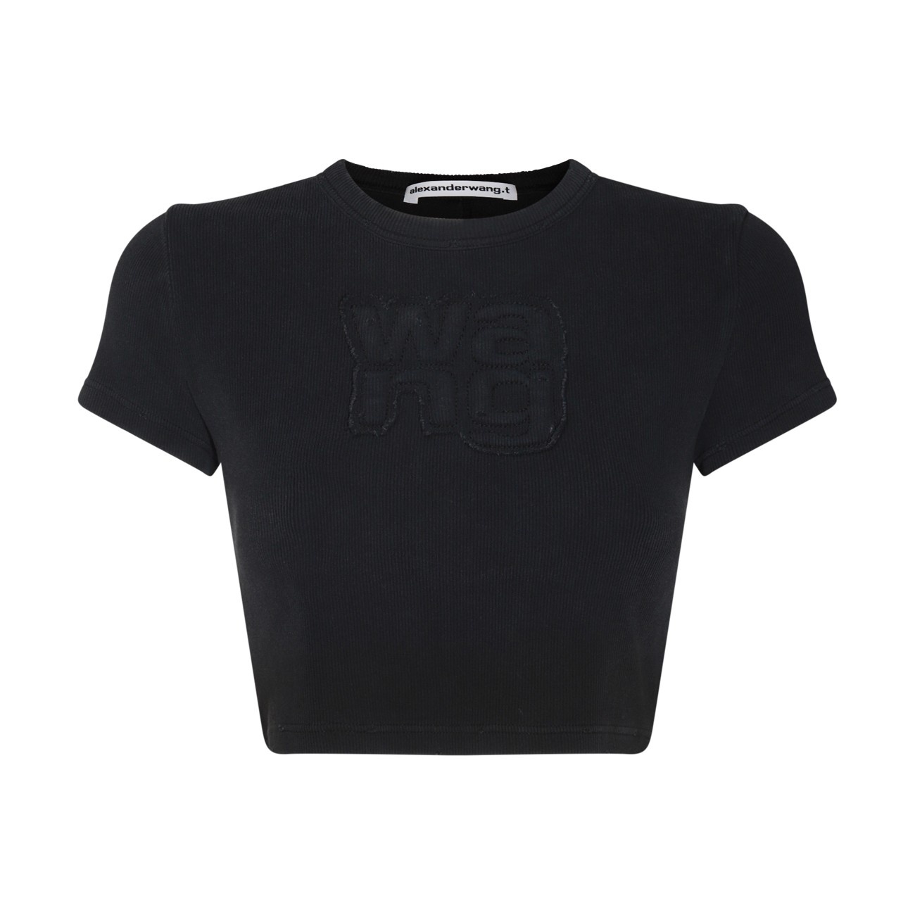 washed black cotton t-shirt - 1