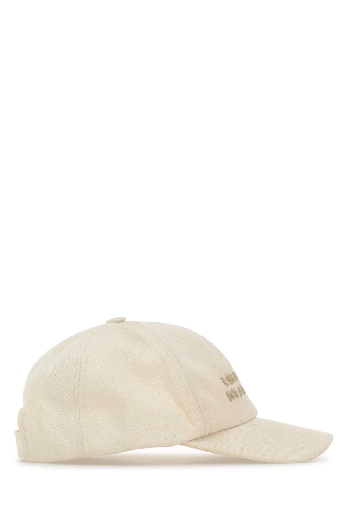 Isabel Marant Women Melange Ivory Cotton Tyron Baseball Cap - 2