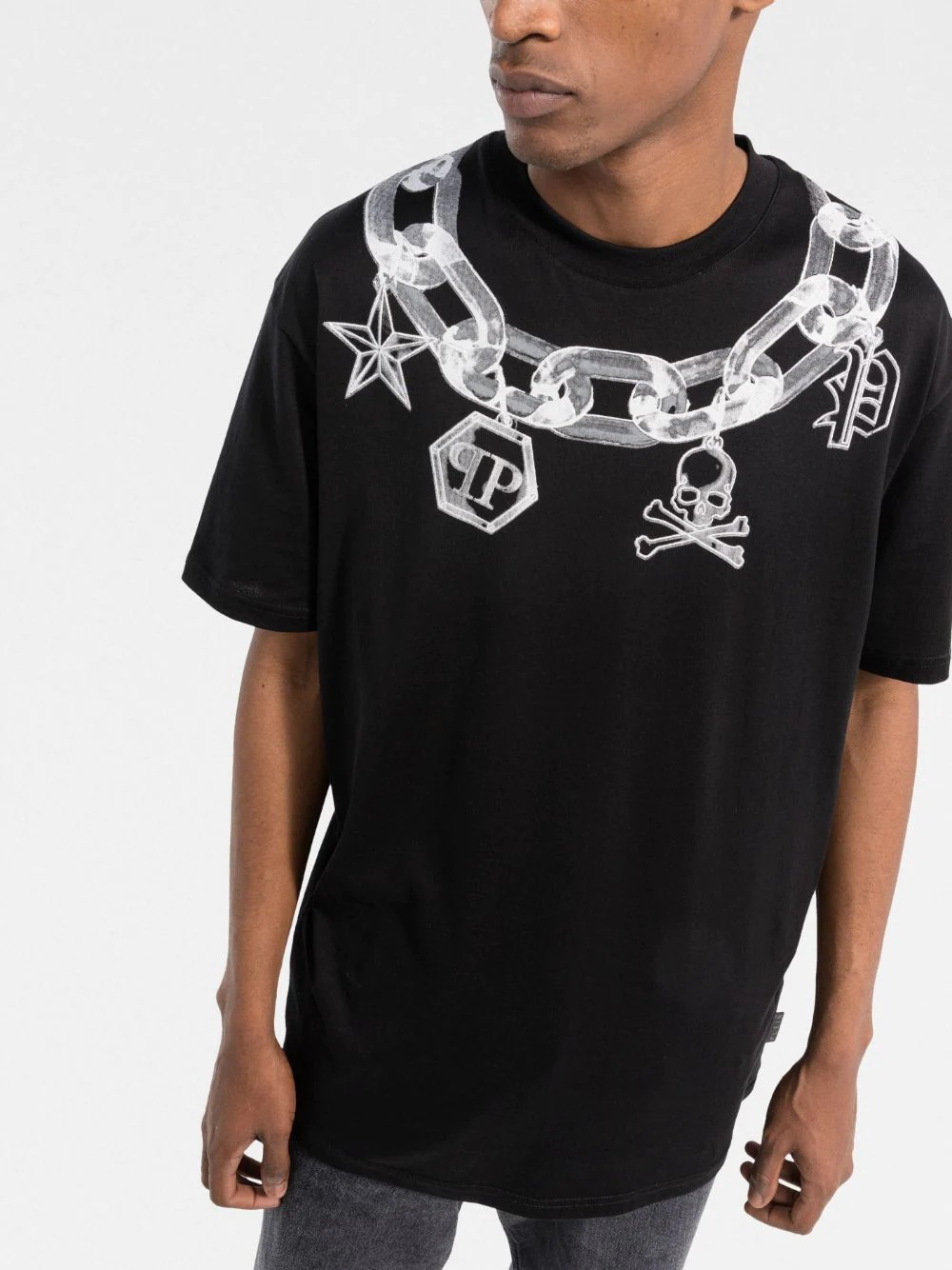 necklace print T-shirt - 3