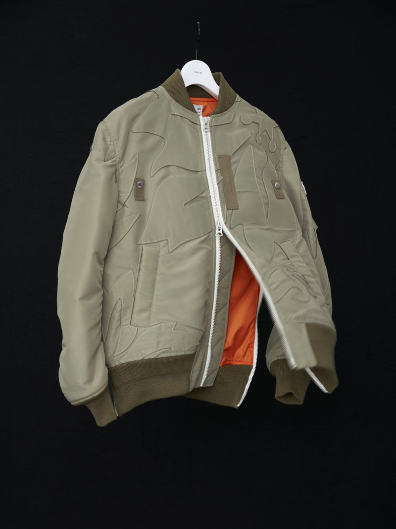sacai Nylon Twill Embroidered Patch Blouson outlook