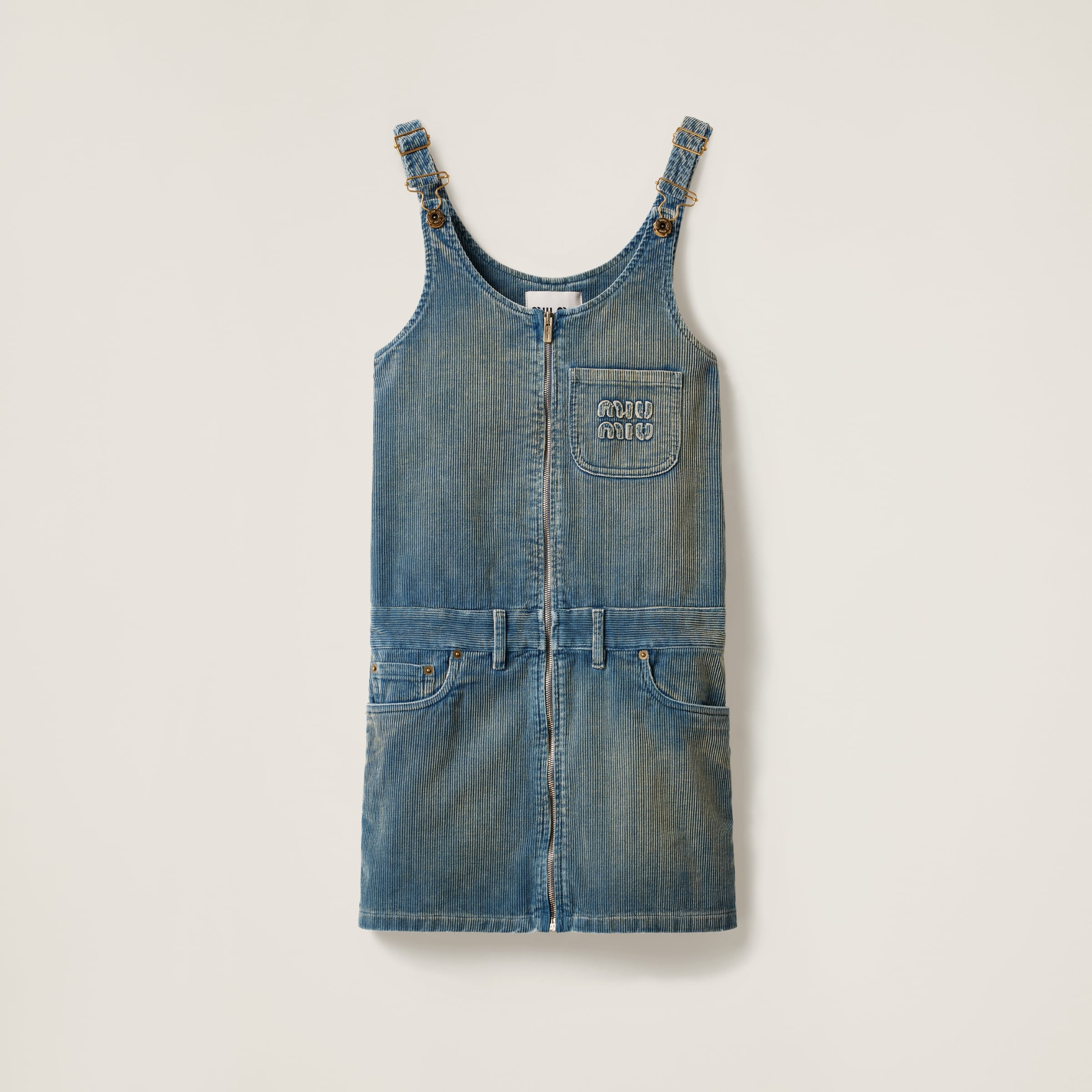 Washed corduroy mini-dress - 1