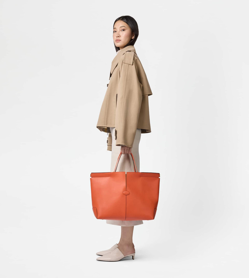 TOD'S DI BAG FOLIO IN LEATHER MEDIUM - ORANGE 8