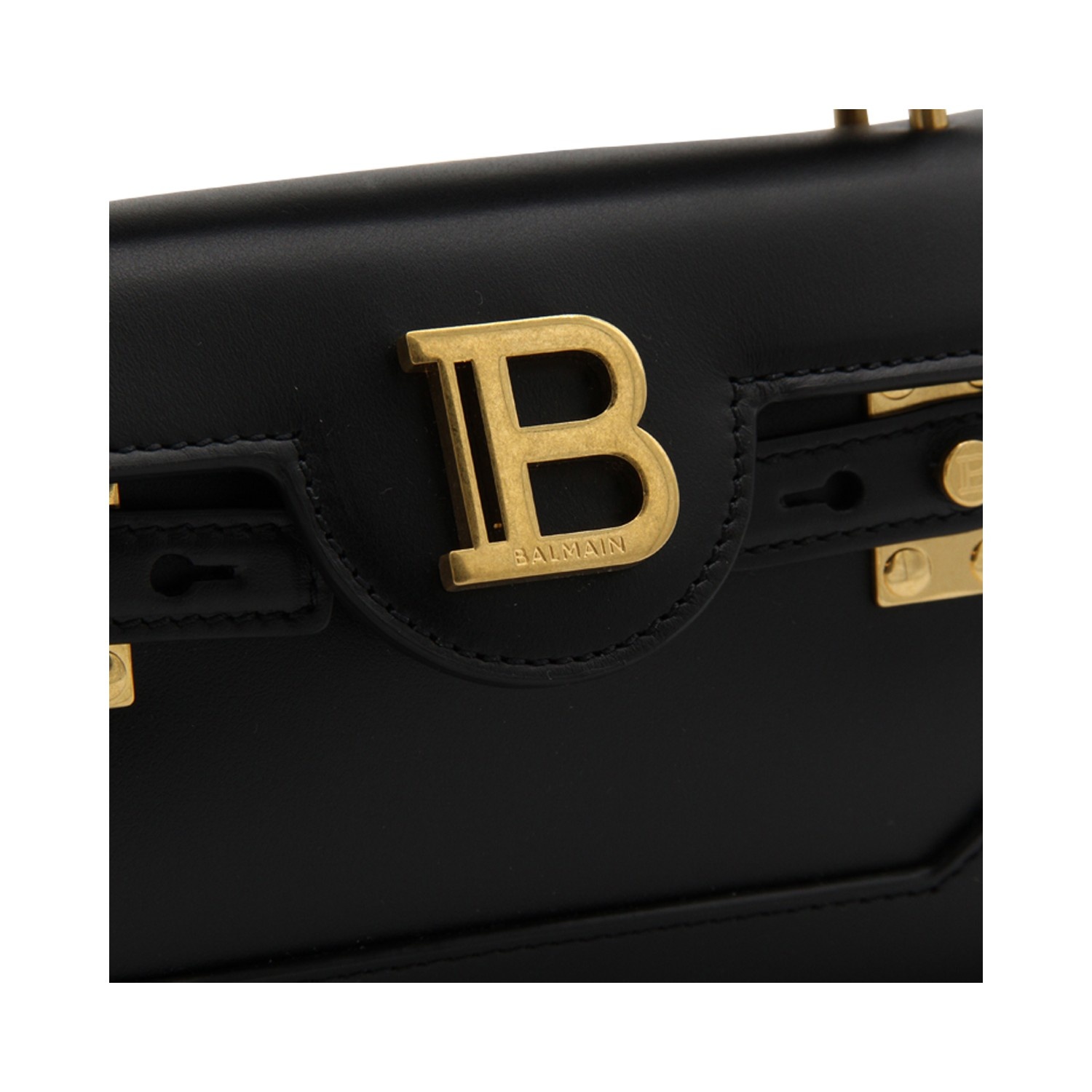 BLACK LEATHER SHOULDER BAG - 4