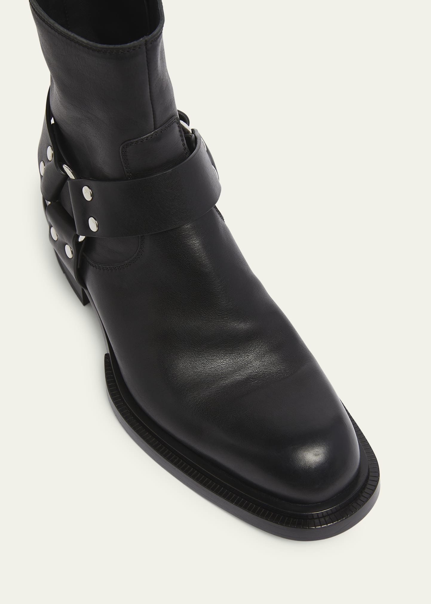 Men's Cuban Stack Leather Ankle Boots - 5