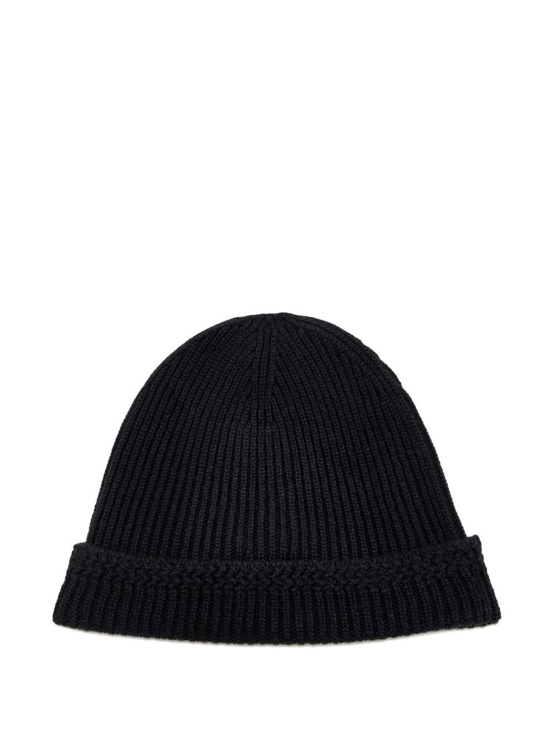 TOM FORD ribbed patch beanie hat outlook