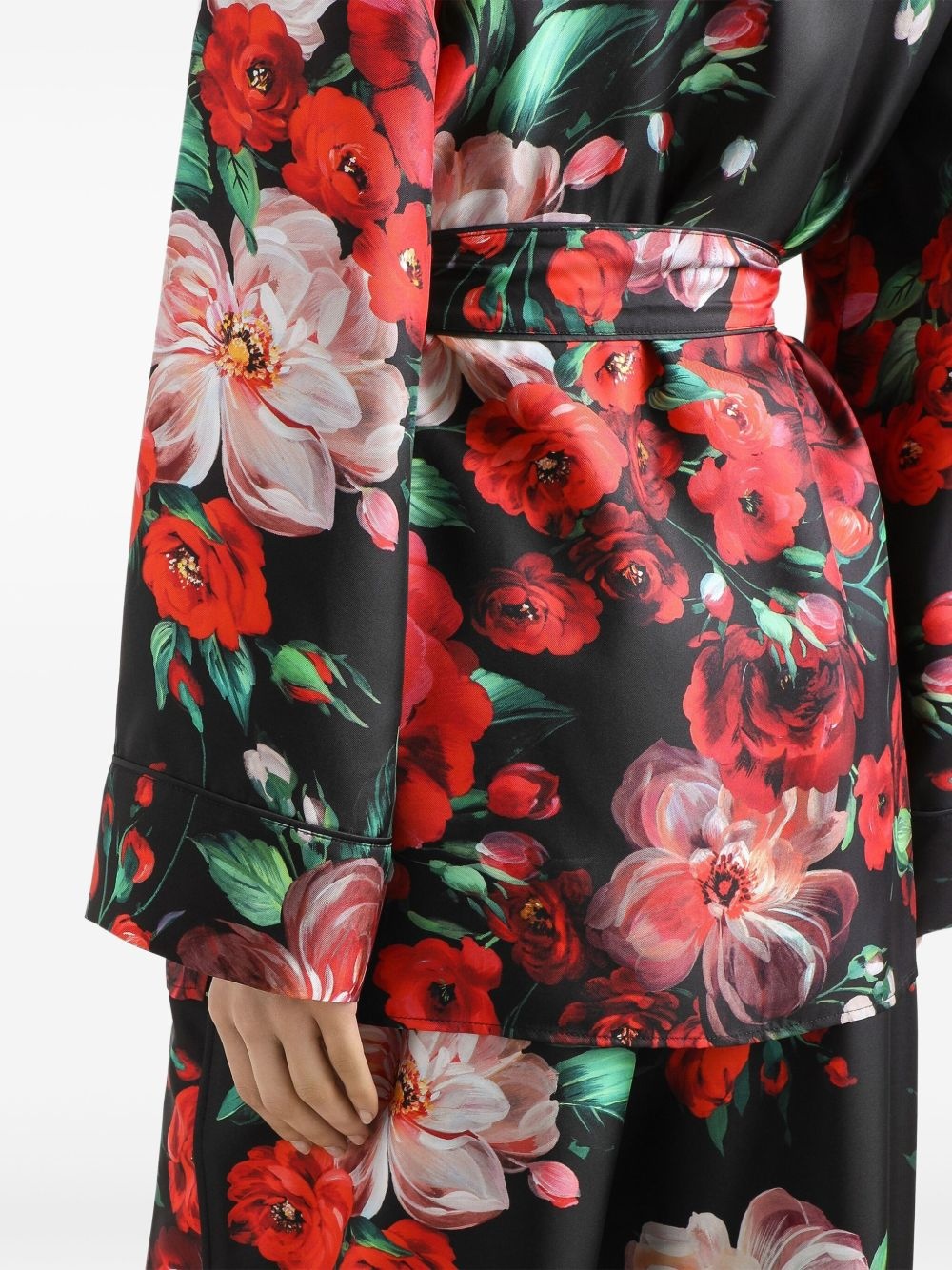 Rose-print twill shirt - 5