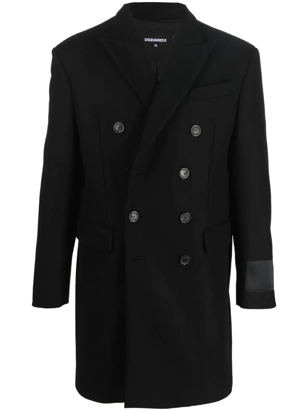 double-breasted cotton coat - 1