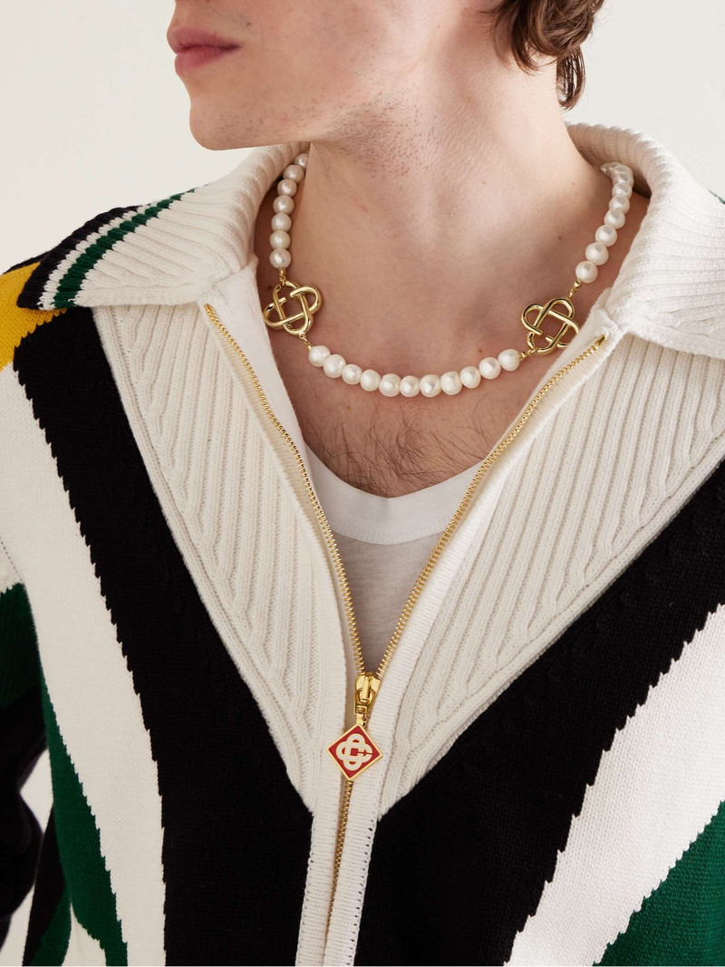 CASABLANCA Medium Gold-Plated Pearl Necklace outlook