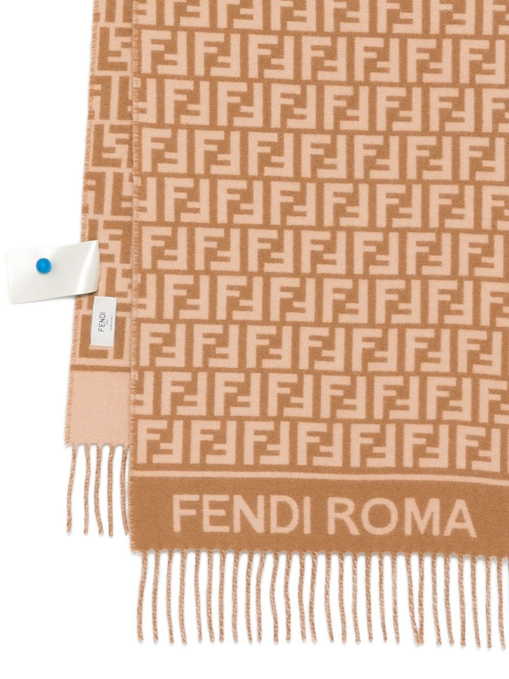 logo-detail fringed scarf - 3