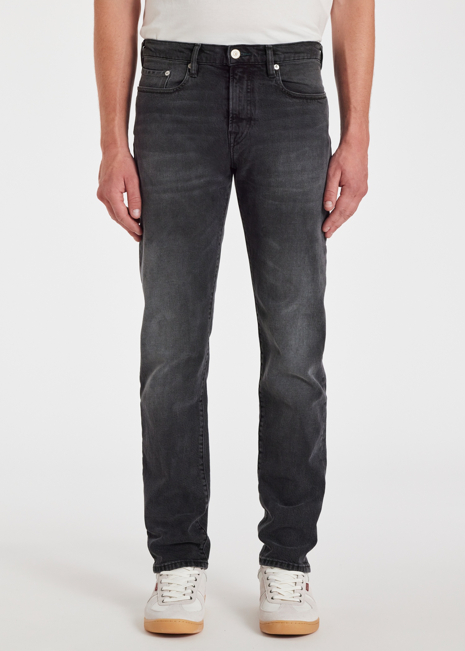 Tapered-Fit Antique-Wash Black Stretch Jeans - 3