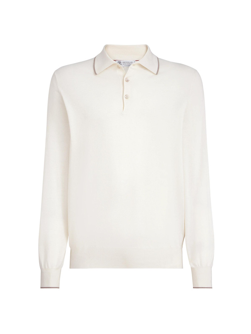 Men's Sea Island Knitted Cotton-Cashmere Polo Shirt - Panama 1