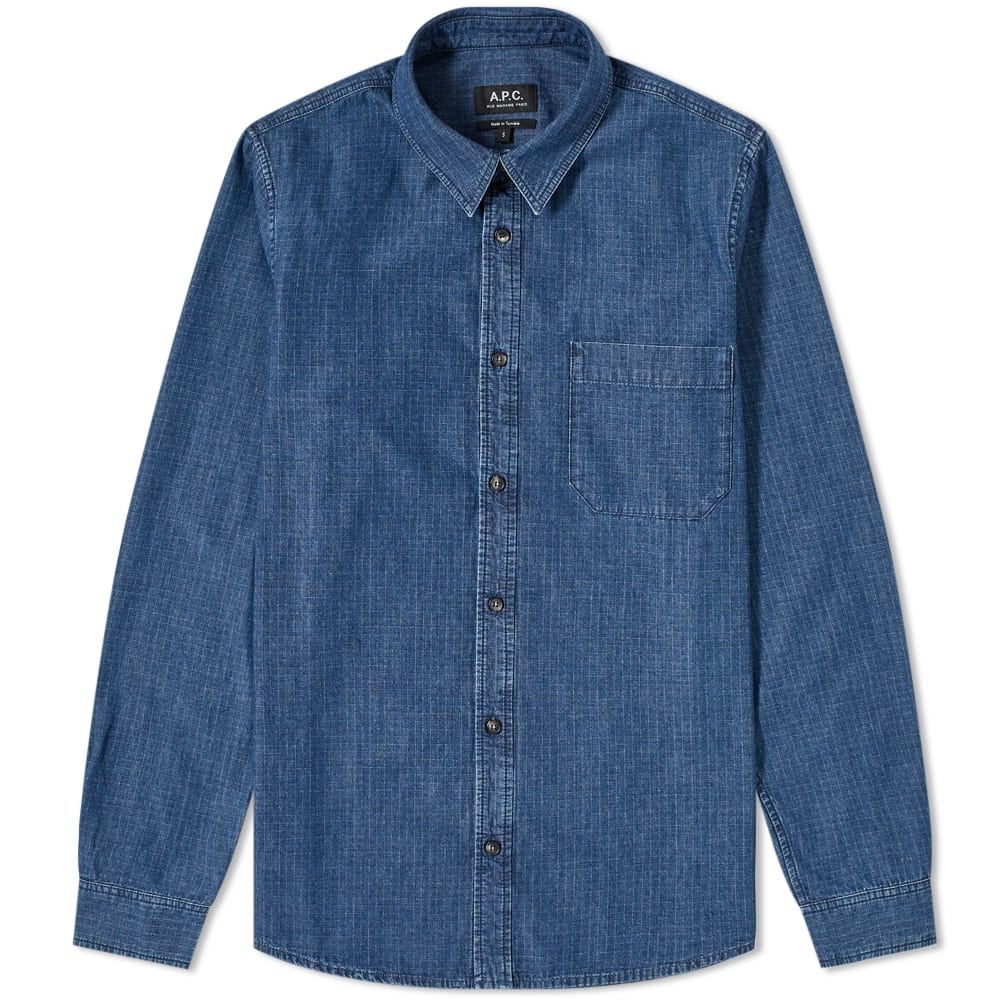 A.P.C. Georges Denim Check Overshirt - 1