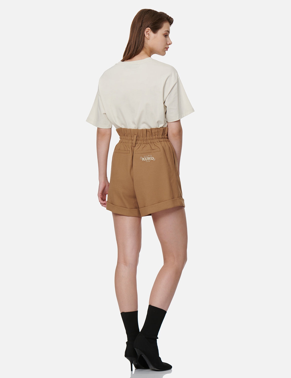 Front Pleat Paper Bag Shorts - 4