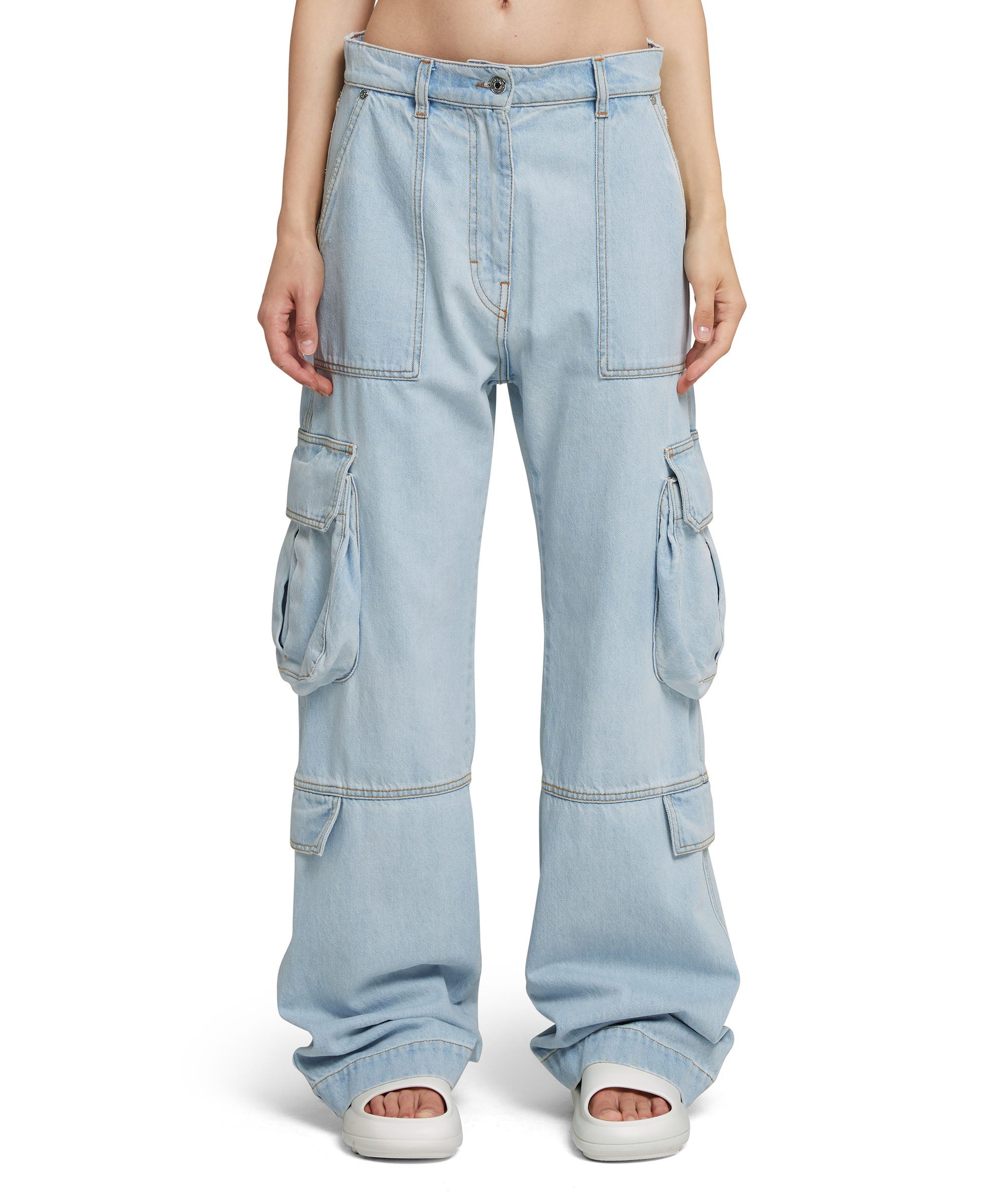 Light denim cargo pants - 2