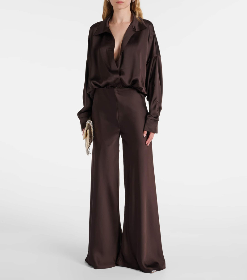 NORMA KAMALI High-rise satin wide-leg pants outlook