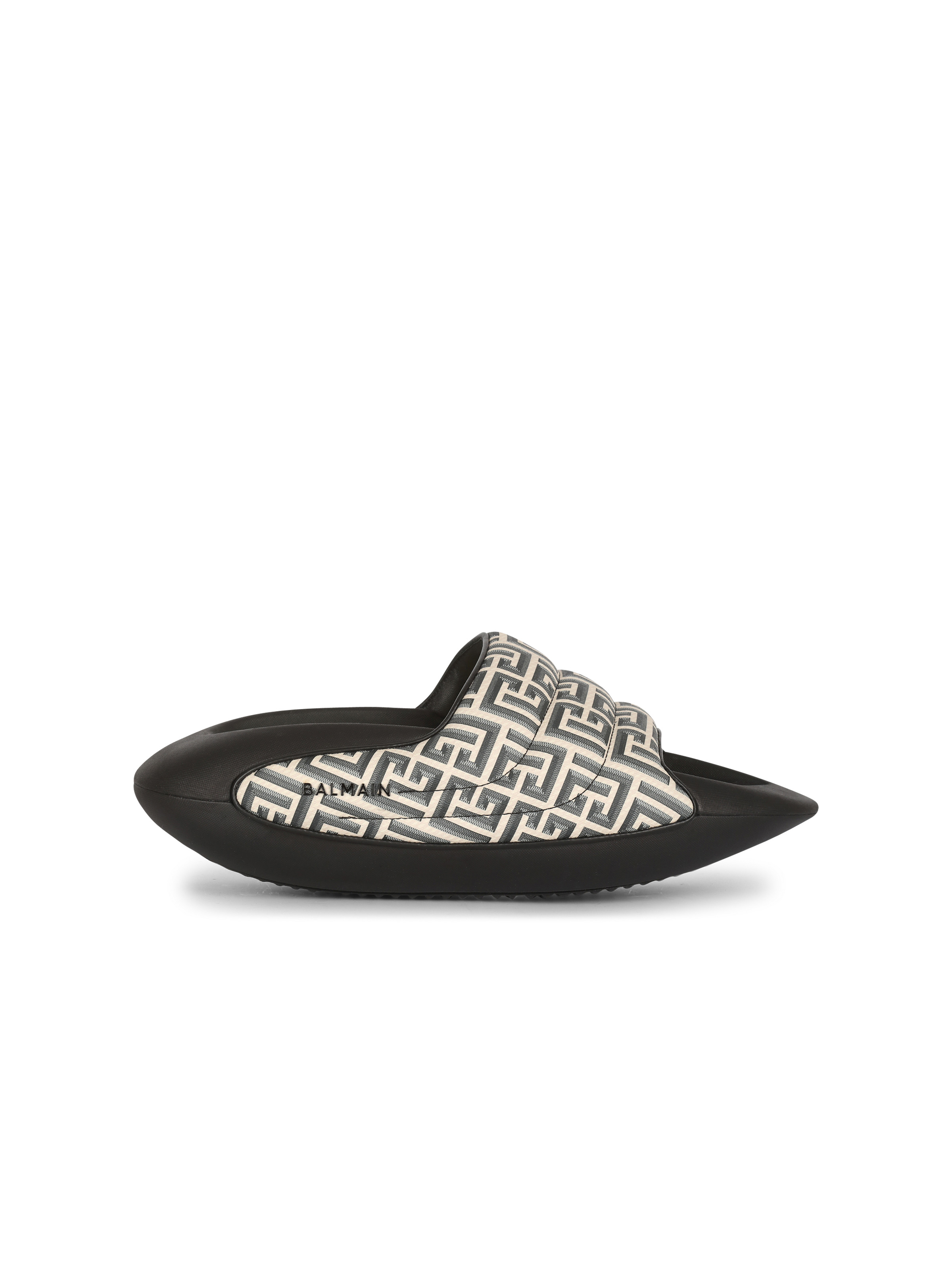 Quilted leather B-IT mules with Balmain monogram print - 1