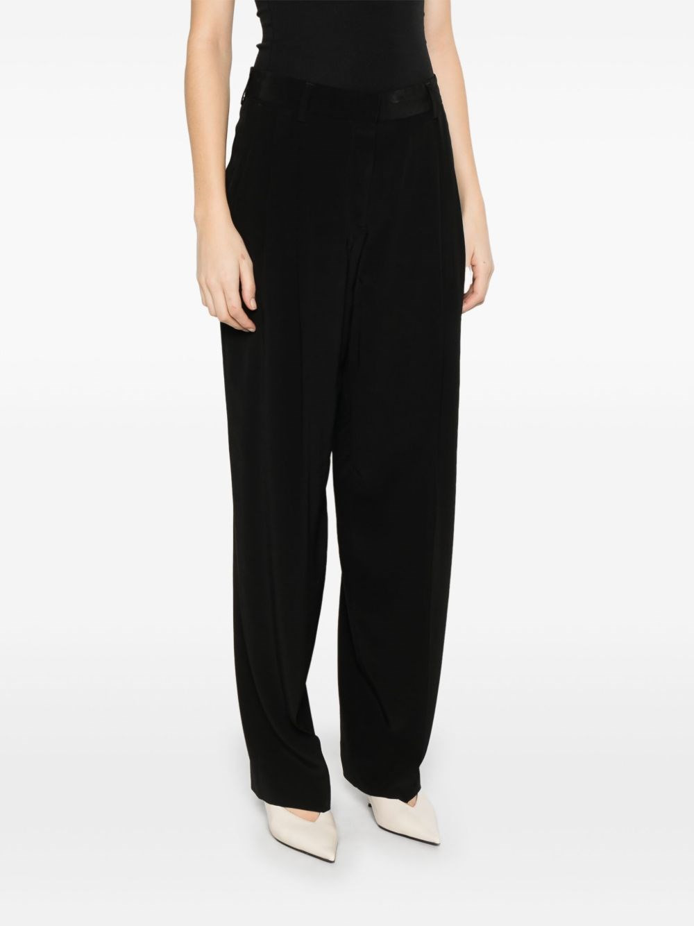Pleat detail straight leg trousers - 5