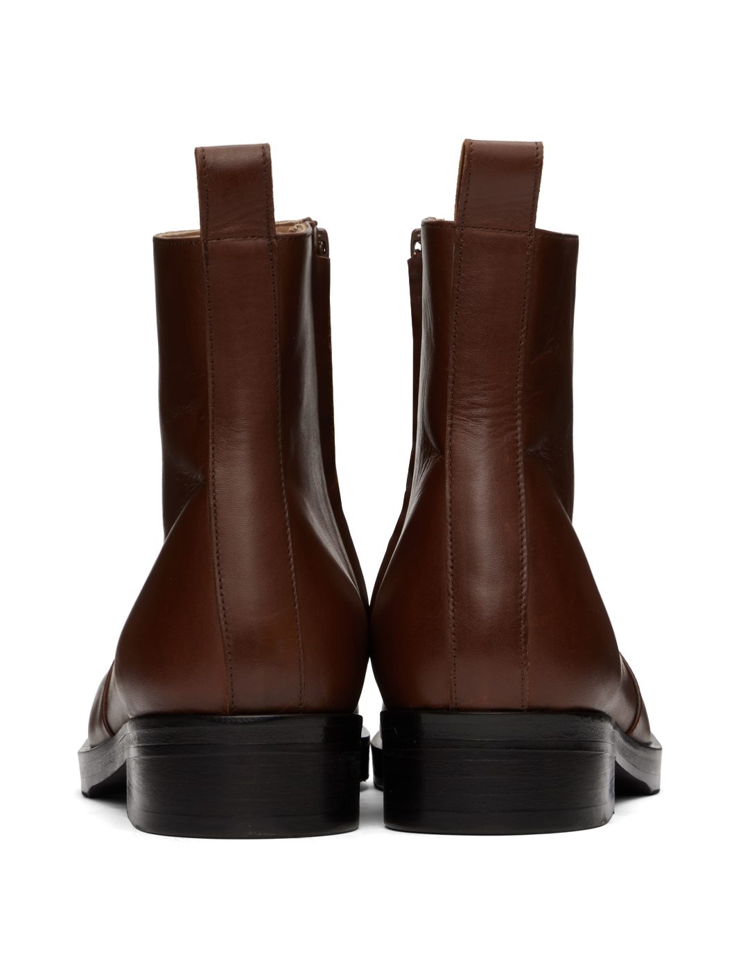 Brown Square Boots - 2