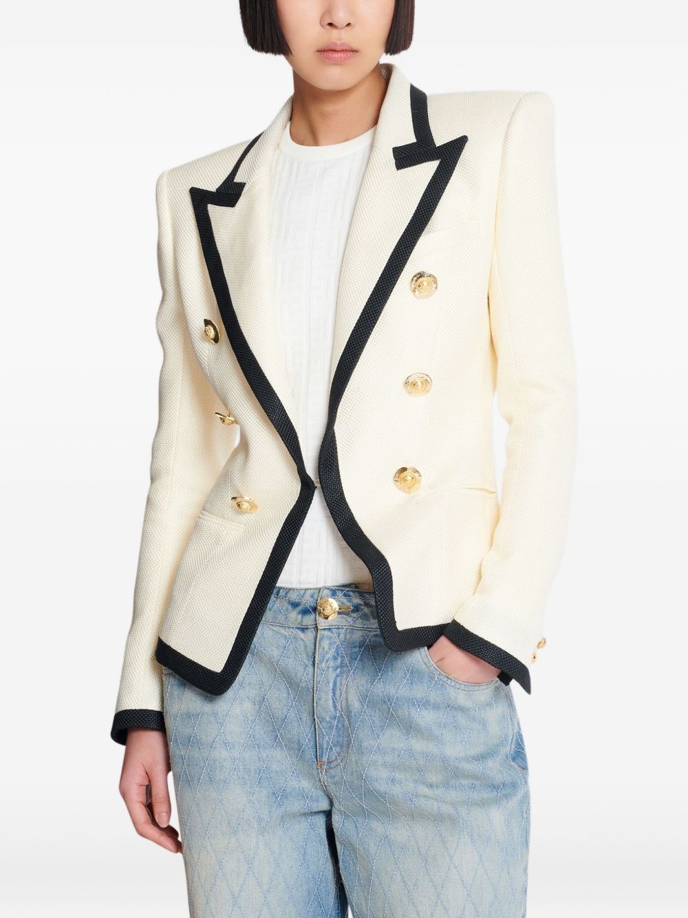 two-tone fitted jacket - 6