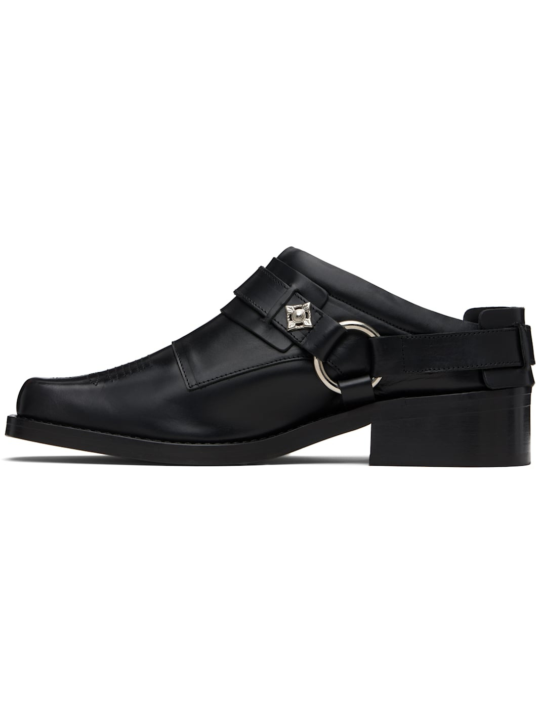 Black Western Mule Loafers - 3