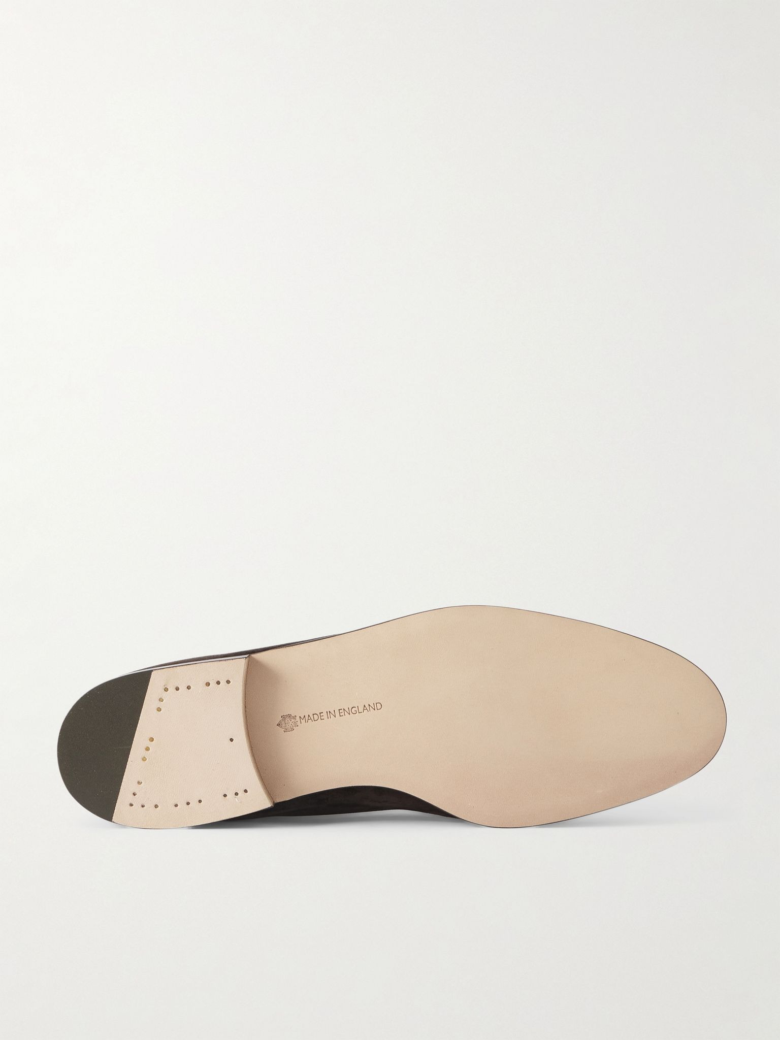 Polperro Leather-Trimmed Suede Penny Loafers Dark brown - 3