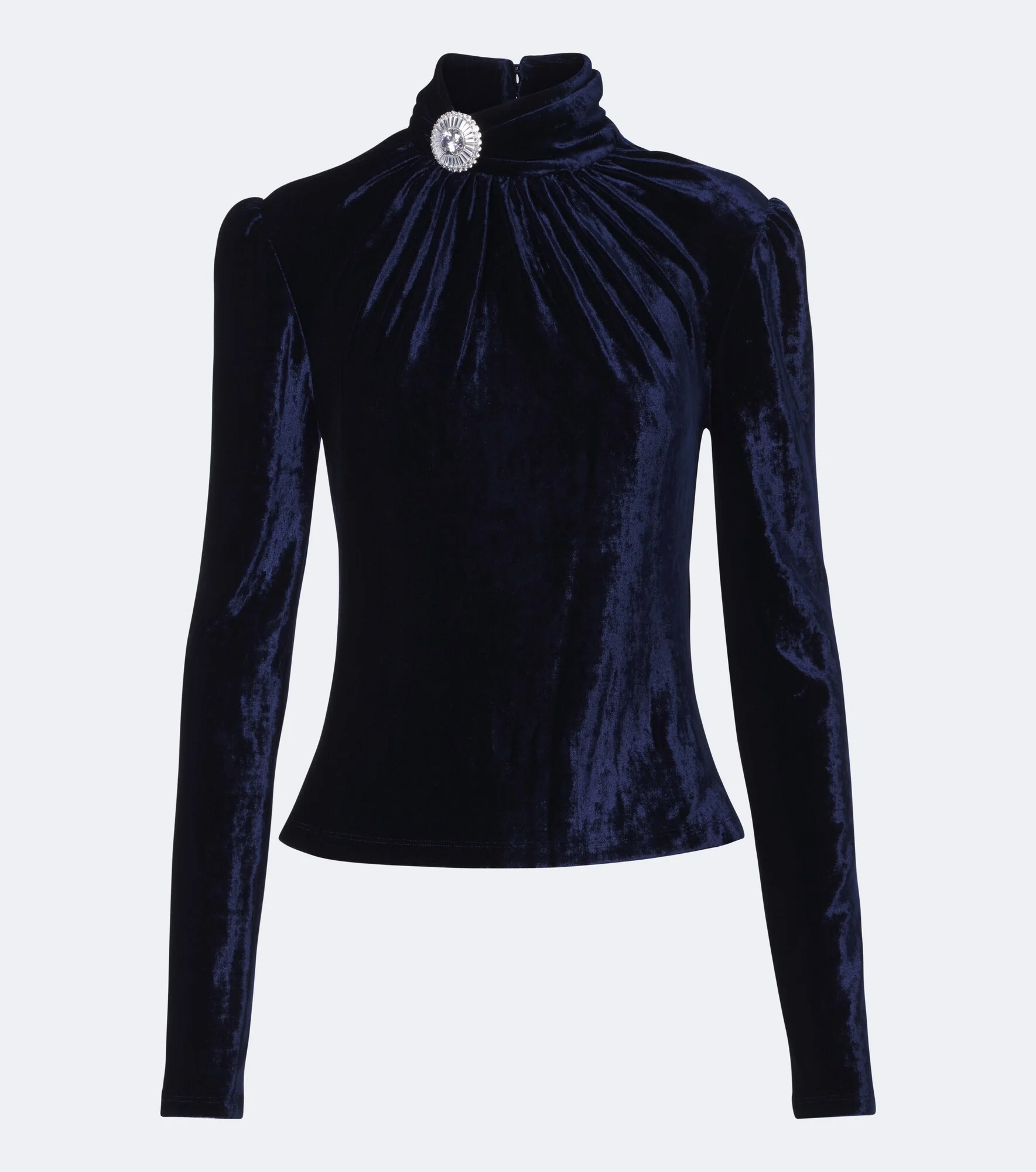 Embellished gathered velvet top - 1