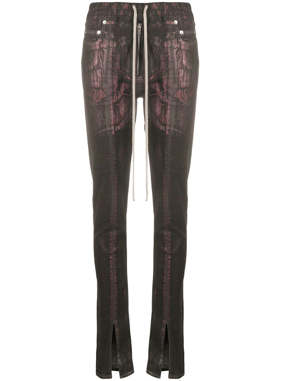 drawstring distressed-effect jeggings - 1