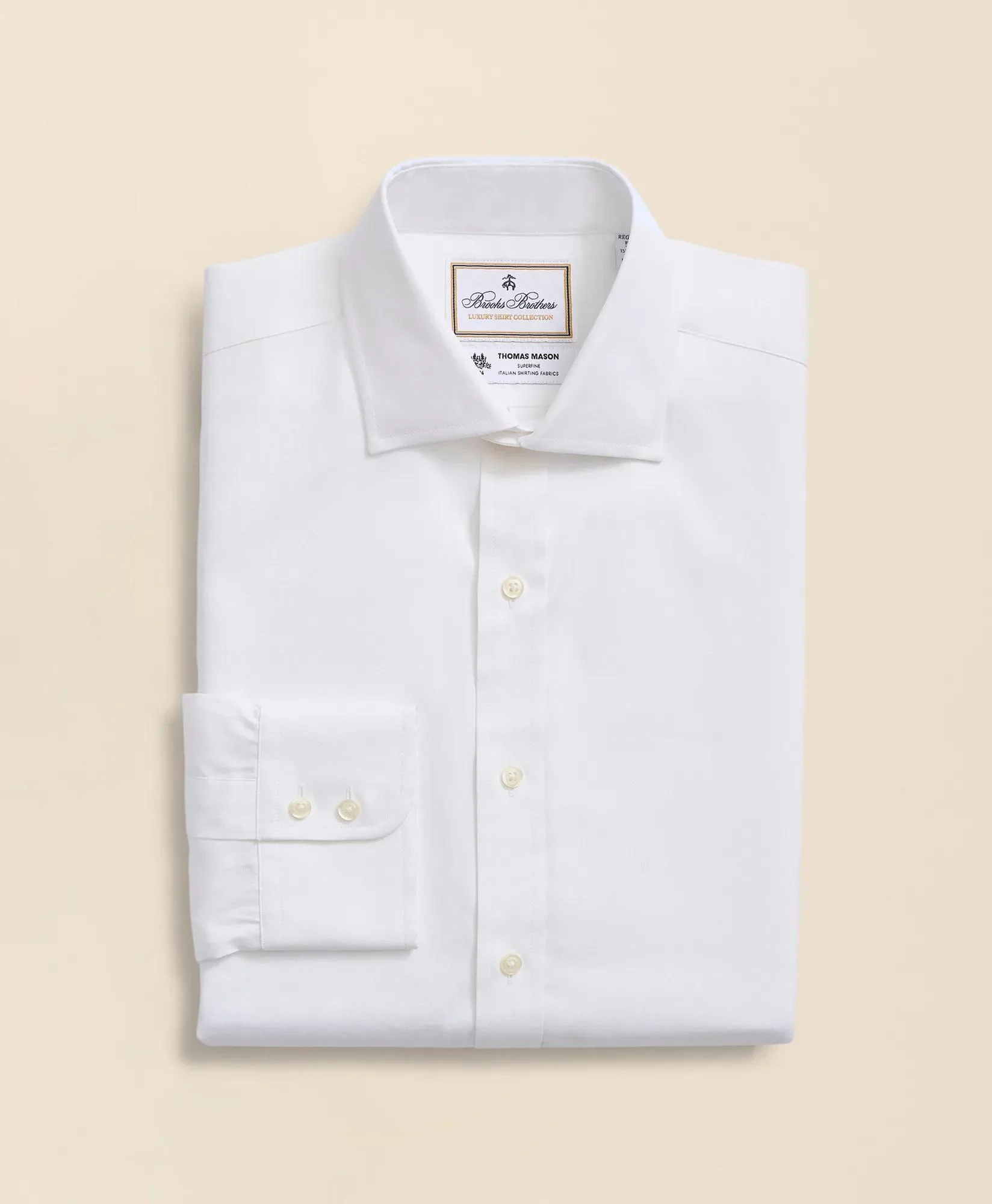 Brooks Brothers X Thomas Mason® Cotton Pinpoint Oxford English Collar Dress Shirt - 1