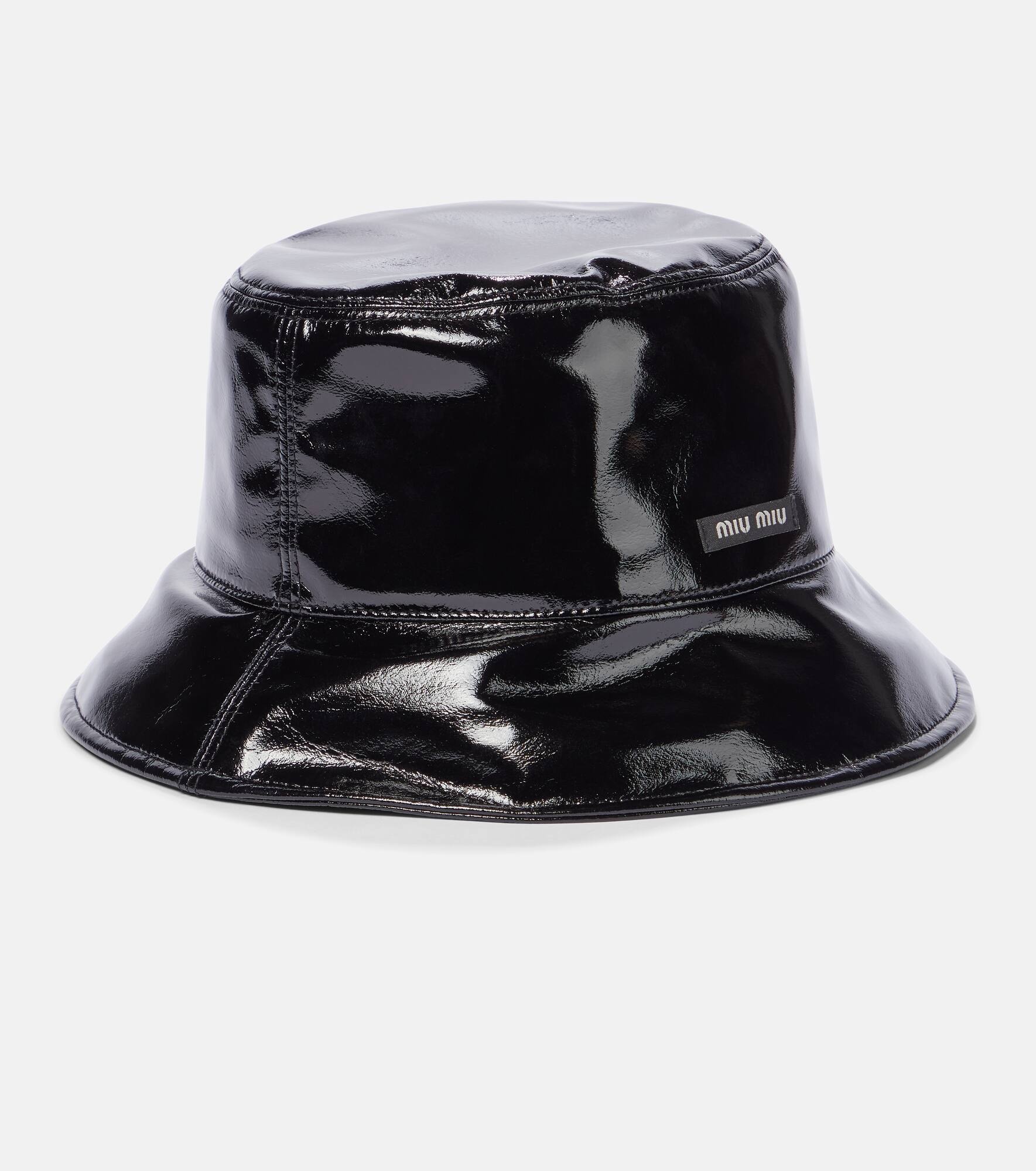 Faux patent leather bucket hat - 5
