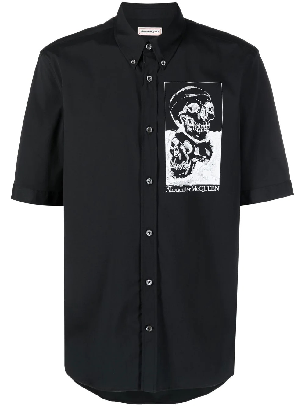 skull graphic-print short-sleeve shirt - 1