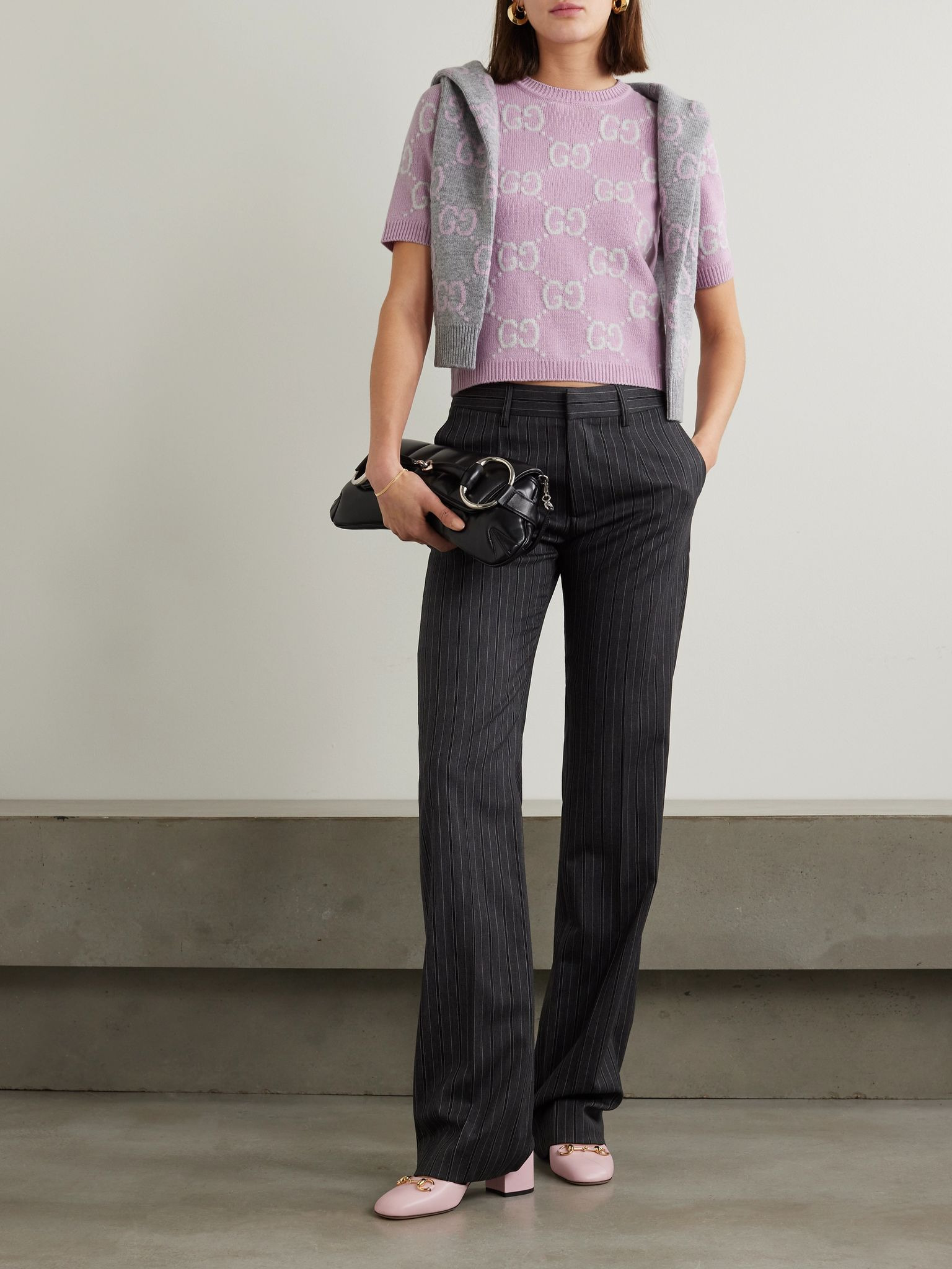 Wool-jacquard sweater Antique rose - 2