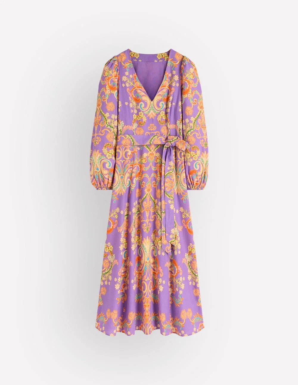 Florence Linen Blend Dress-Multi Enchanting Bouquet - 1