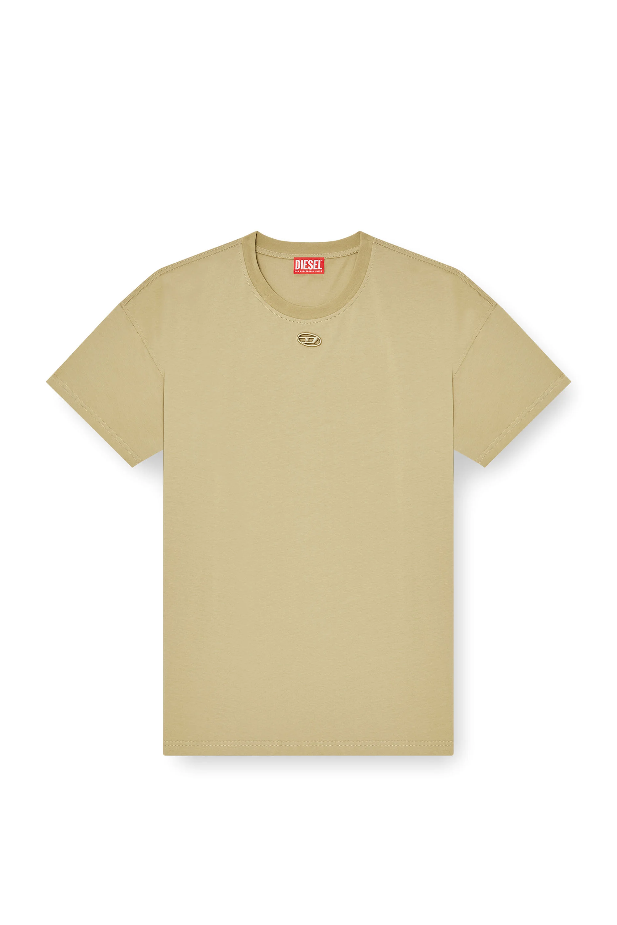 RELAXED COTTON T-SHIRT WITH OVAL D EMBROIDERY - 1
