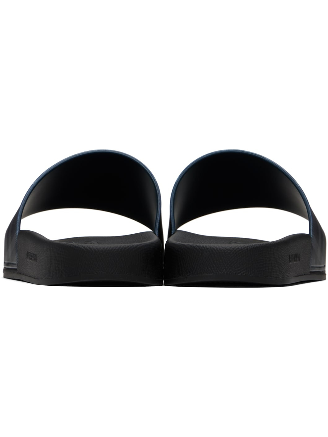 Navy & Black Check Pool Slides - 2