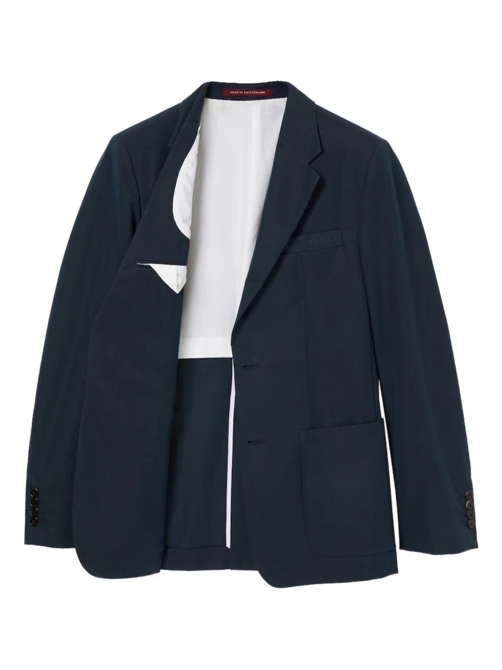 embossed-logo single-breasted blazer - 1