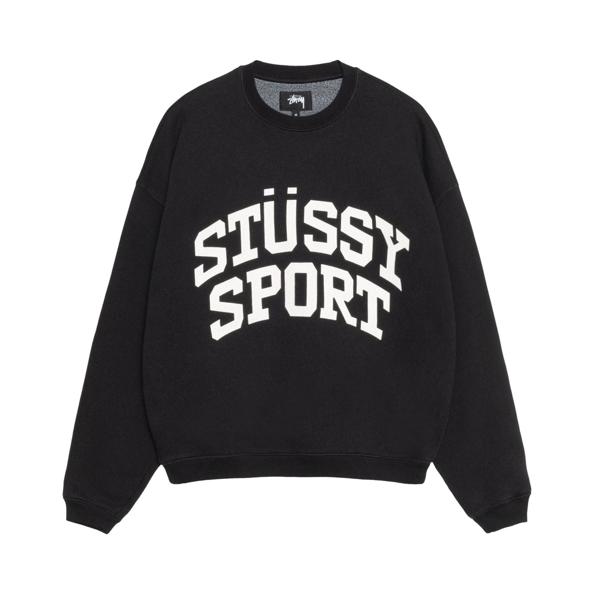 Stussy Big Crackle Sport Crewneck 'Washed Black' - 1