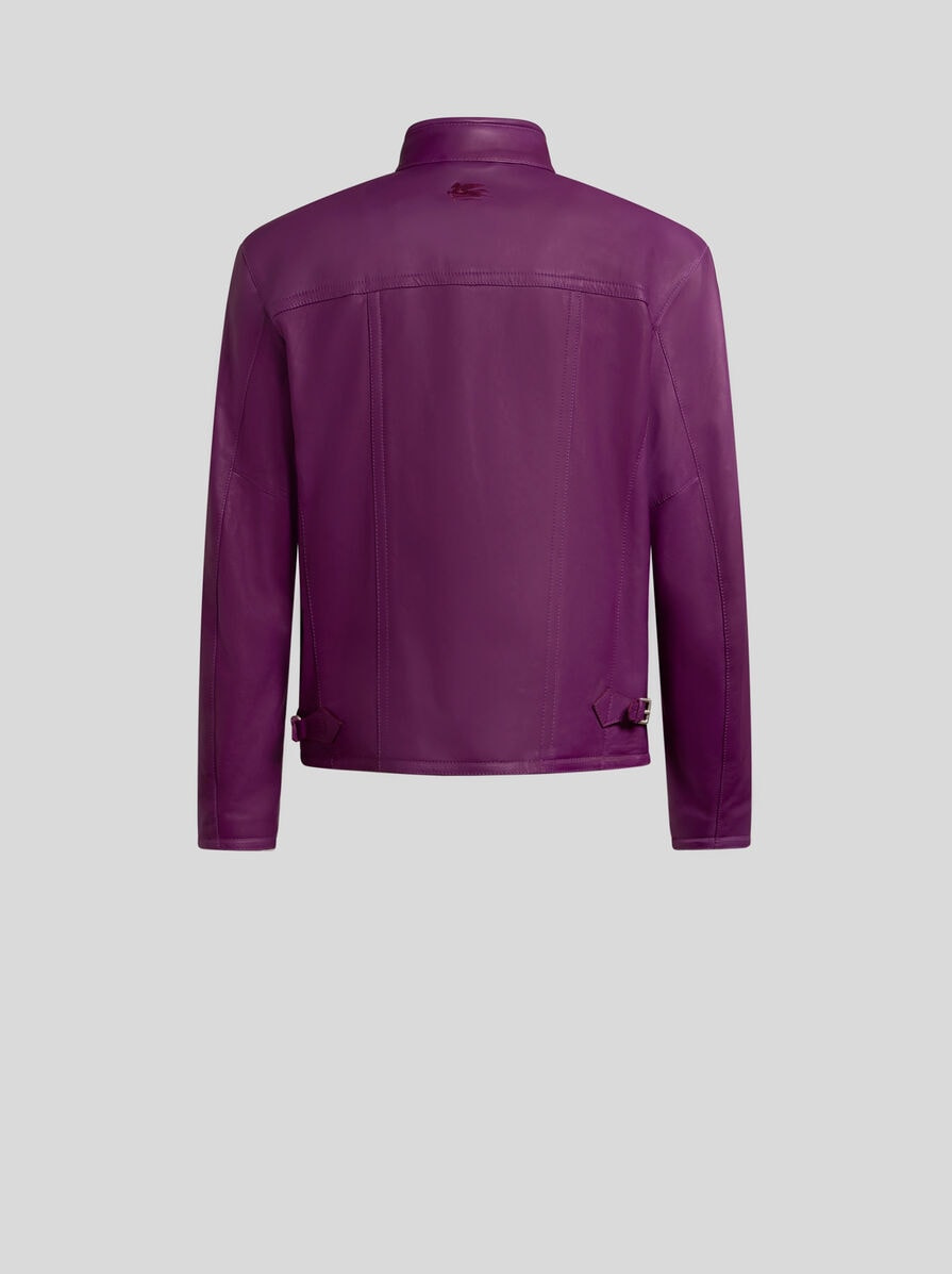 LEATHER JACKET WITH LOGO - 5