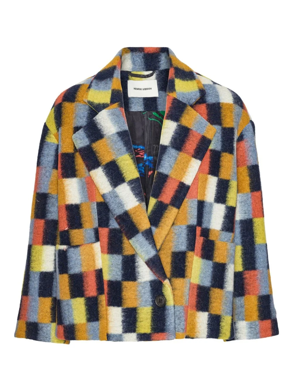 brushed square-pattern jacket - 1