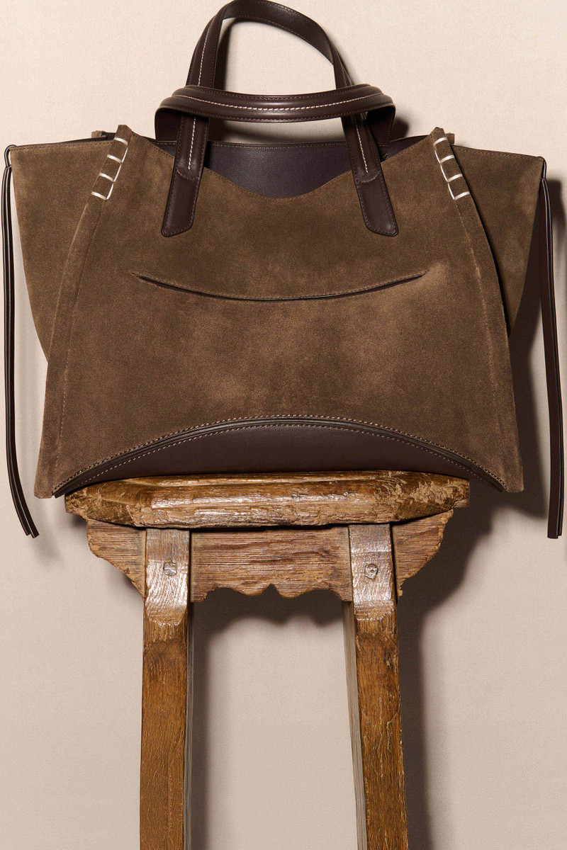 LOAFER CABAS BAG IN BROWN SUEDE 11