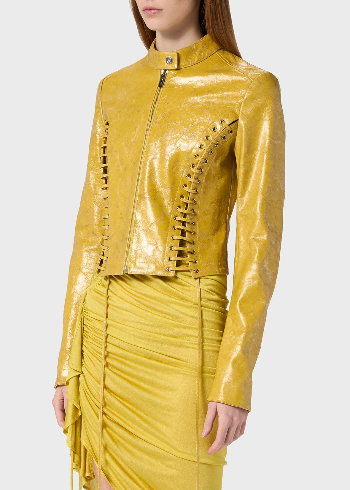 JACKET IN CRACKLE-EFFECT LEATHER - 5
