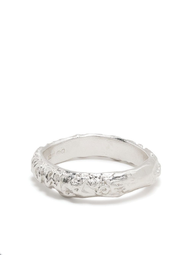 Tempo engraved sterling-silver ring 1
