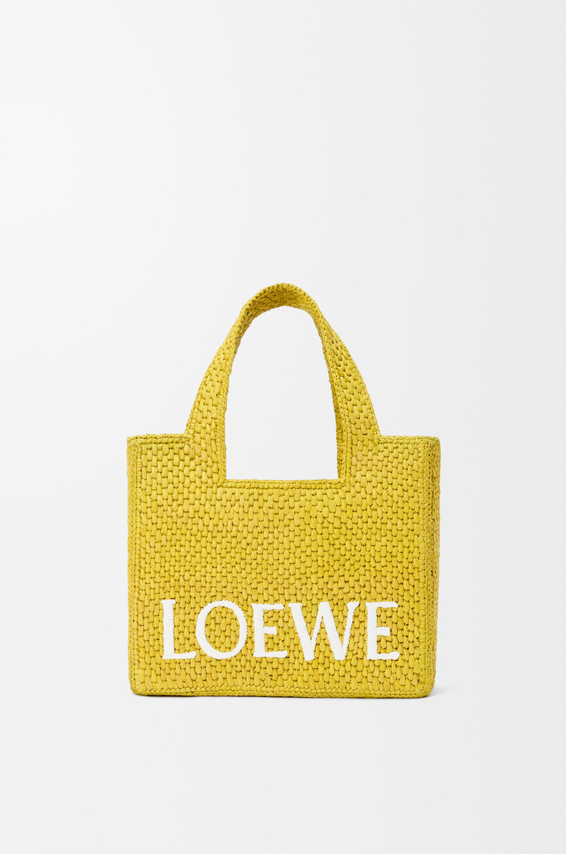 Small LOEWE Font tote in raffia 1