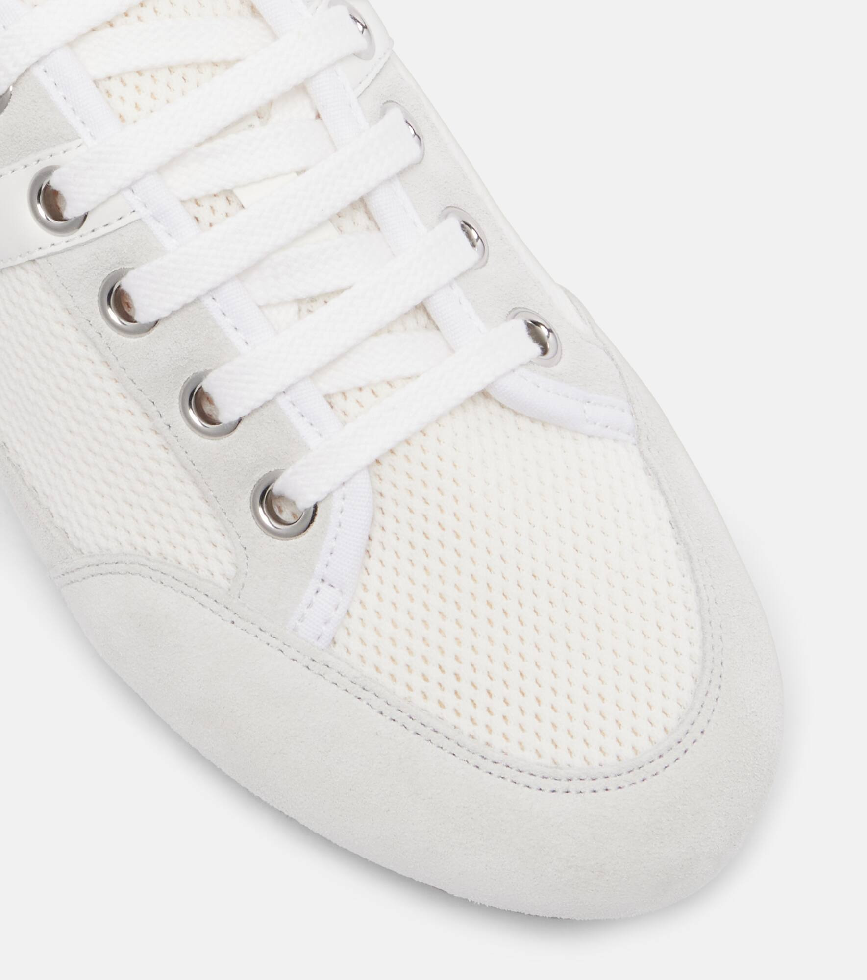 Slim suede-trimmed sneakers - 5