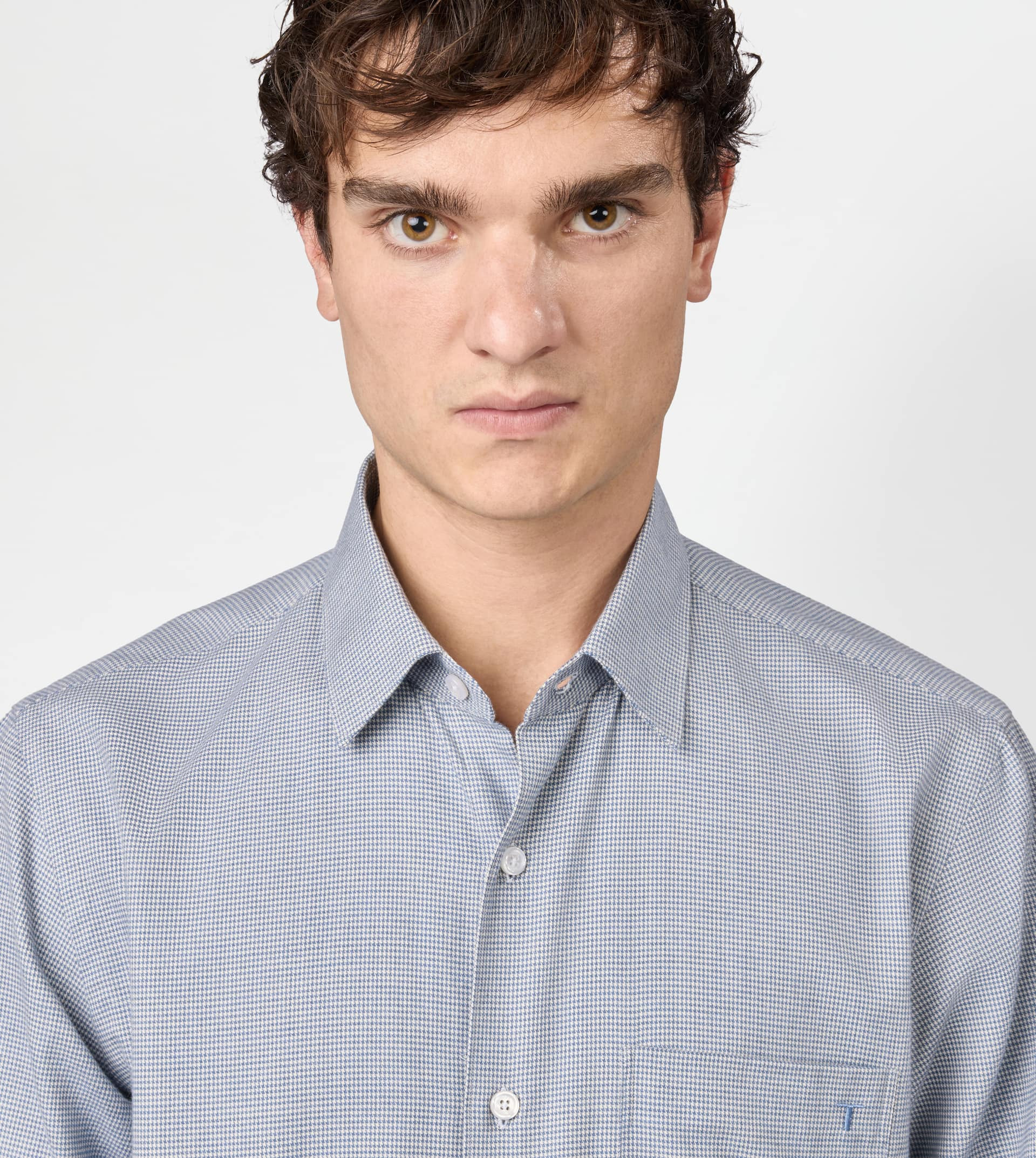SHIRT IN COTTON - BLUE, WHITE - 5