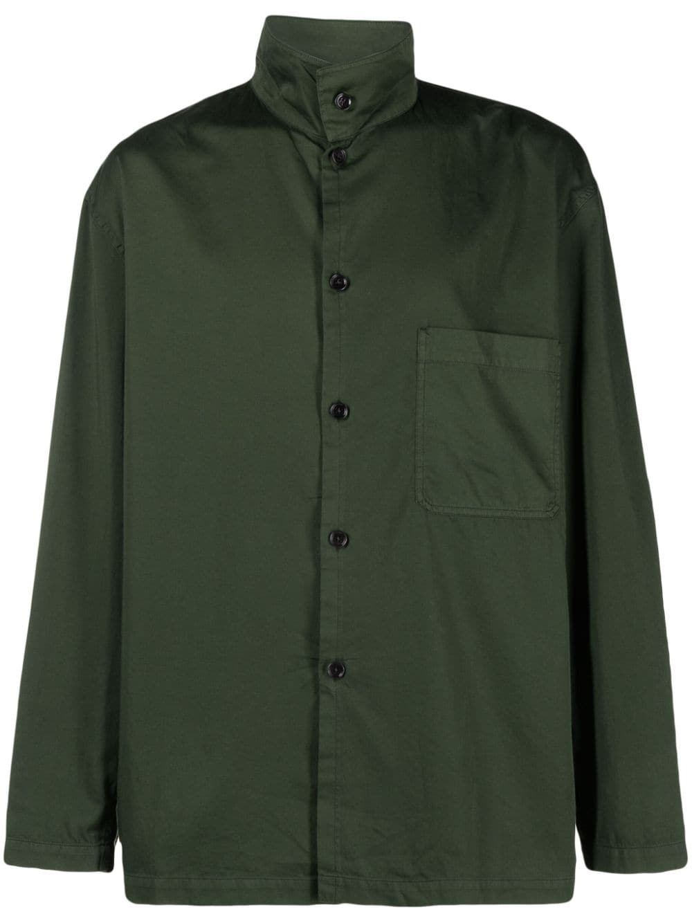 stand-up collar cotton shirt - 1