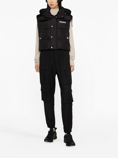 DSQUARED2 logo-print cropped gilet outlook