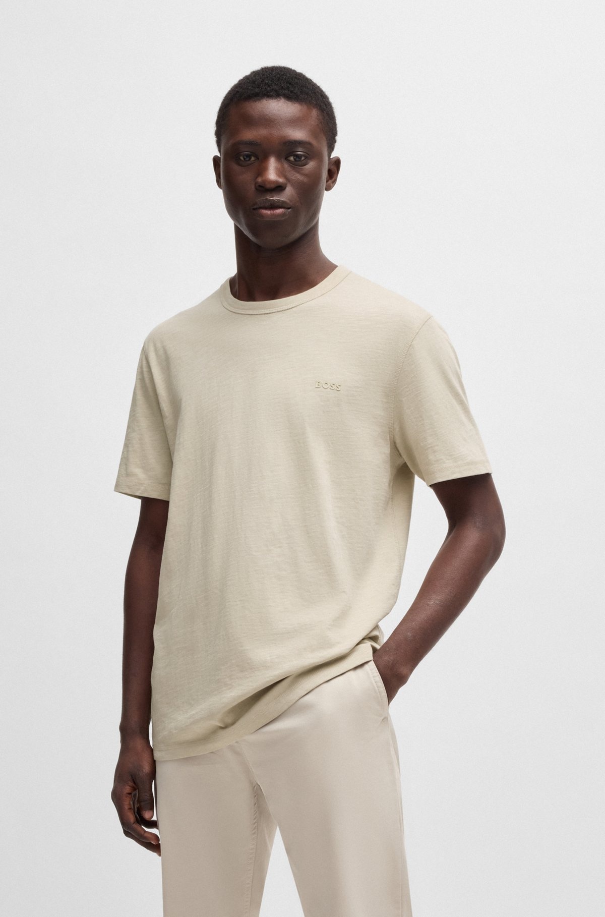 REGULAR-FIT T-SHIRT IN COTTON WITH MOULINE LOGO - 2