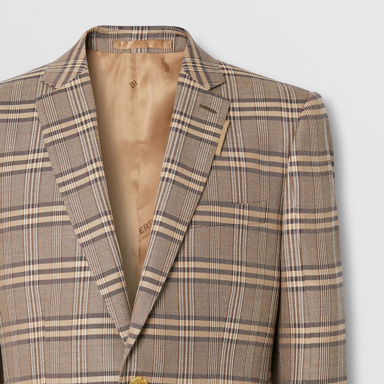 Prince of Wales Check Wool Silk Tailored Jacket - 1