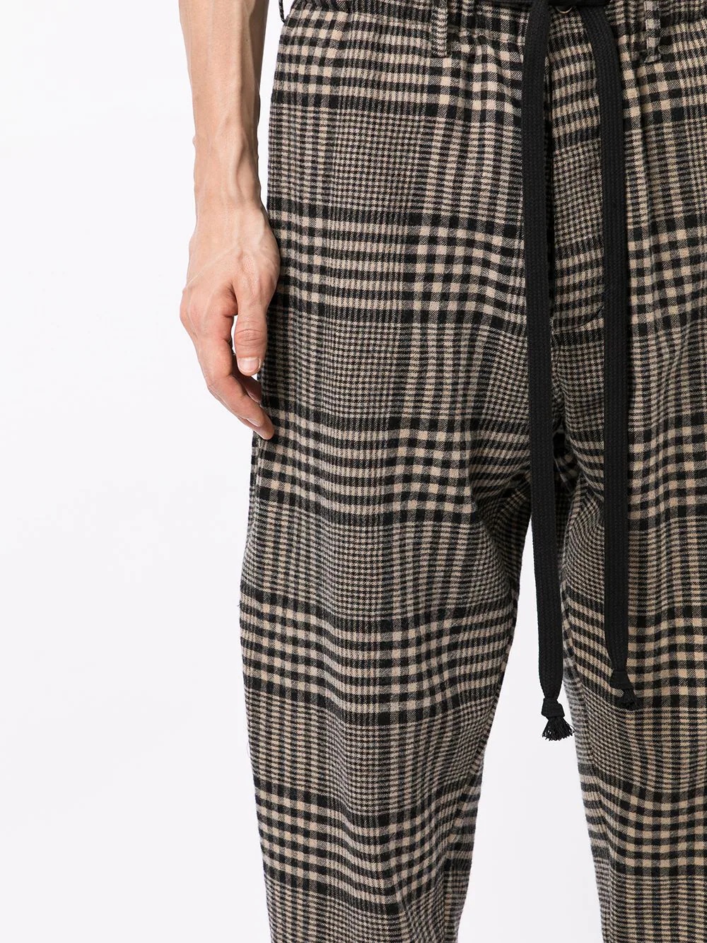 plaid-check print trousers - 5