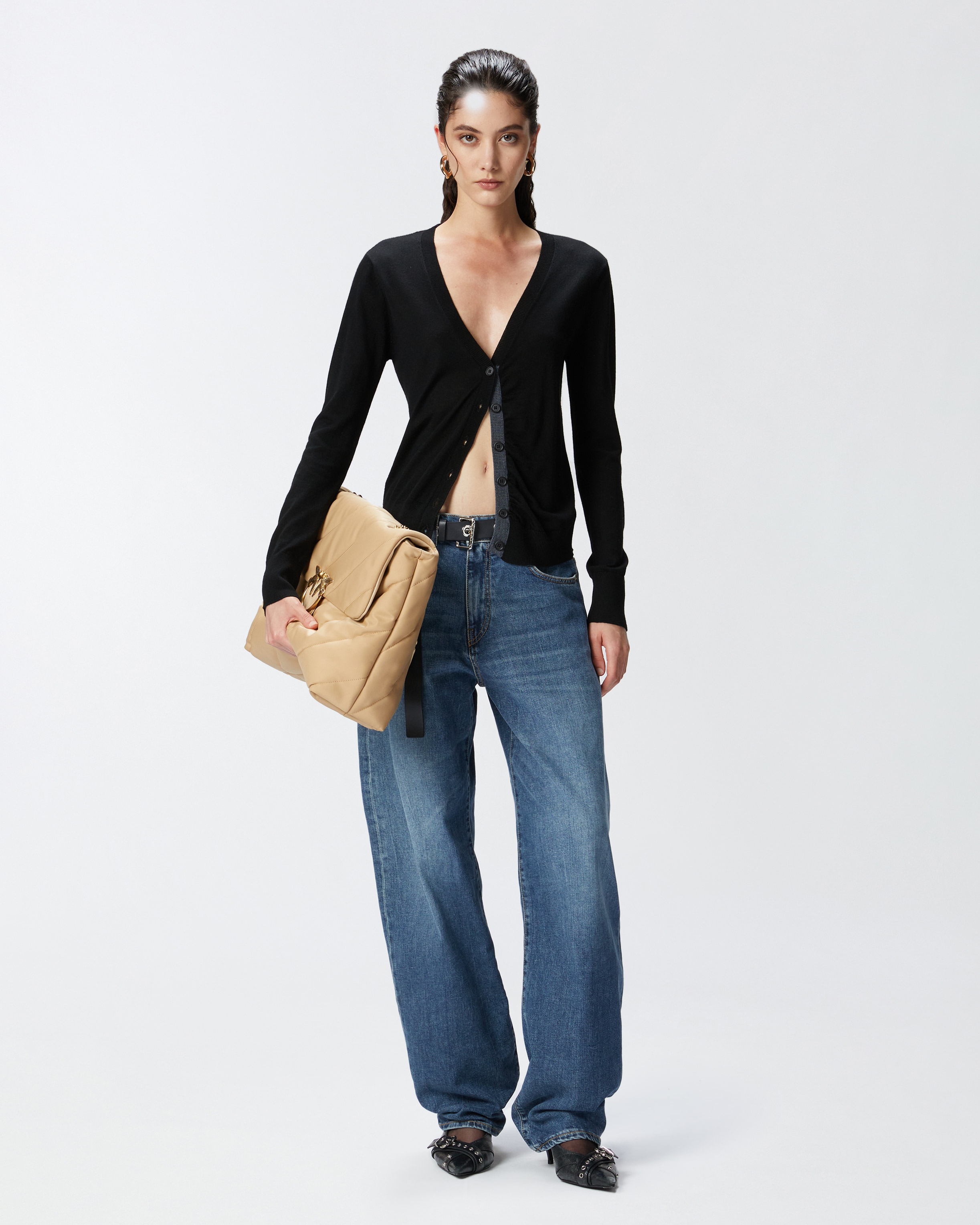 SLIM-FIT V-NECK WOOL CARDIGAN - 3